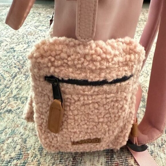 Cabaia Pink Suede Adventurer Travel Backpack W/ Extra Pockets - Picture 3 of 5